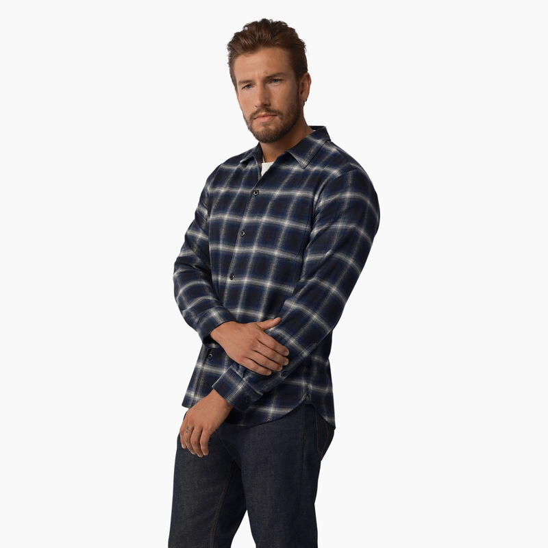 Dickies 1922 Long Sleeve Shirt Blue Plaid ID-TjSeklEn