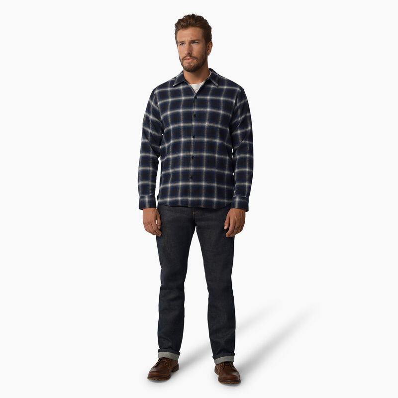 Dickies 1922 Long Sleeve Shirt Blue Plaid ID-TjSeklEn