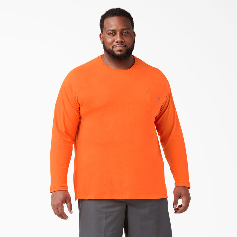 Dickies Cooling Long Sleeve Pocket T-Shirt Bright Orange ID-TkugKmBP