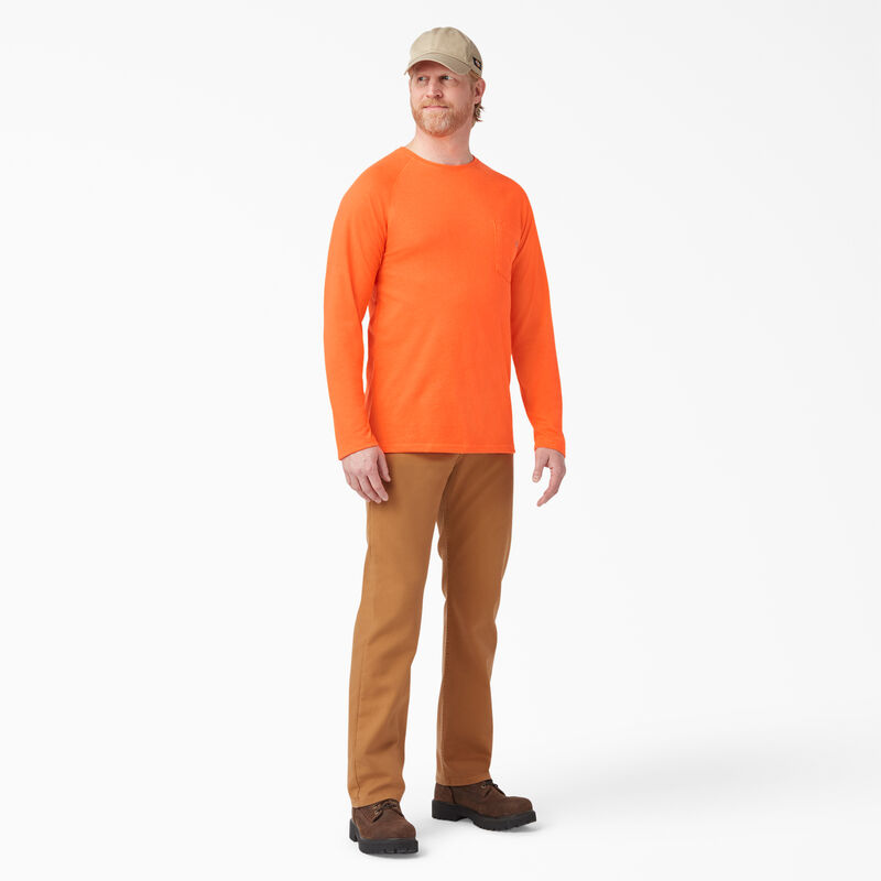 Dickies Cooling Long Sleeve Pocket T-Shirt Bright Orange ID-TkugKmBP