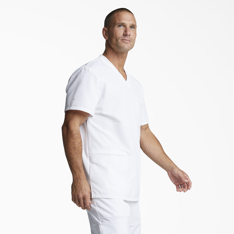 Dickies Men's Dynamix V-Neck Scrub Top White ID-TlMzMXSd