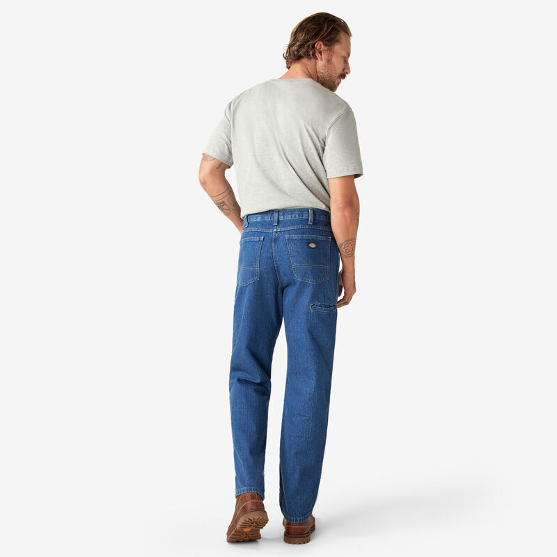 Dickies Relaxed Fit Double Knee Jeans Stonewashed Indigo Blue ID-To16RQVN