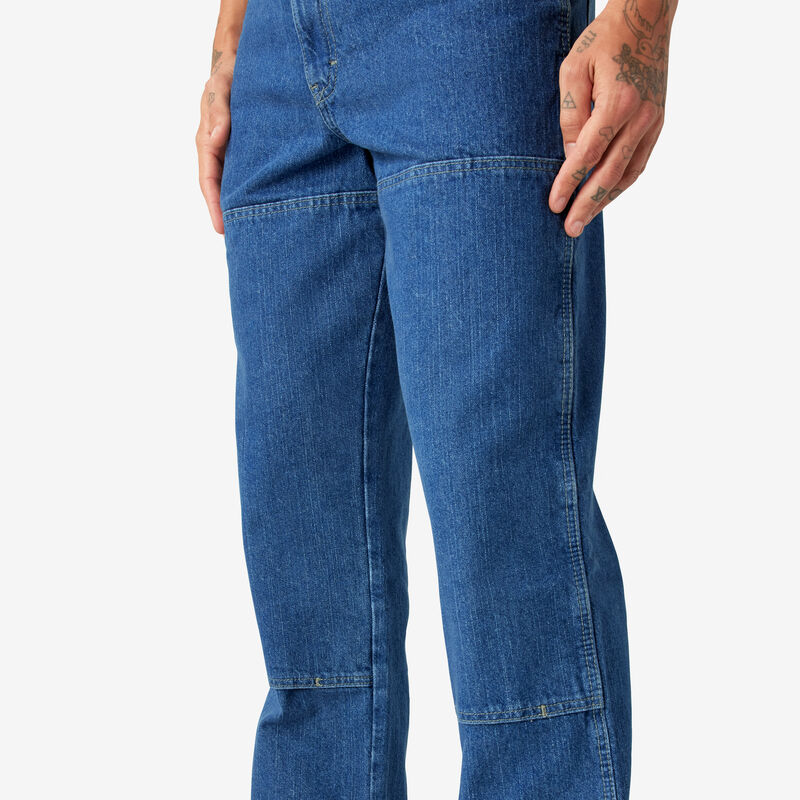 Dickies Relaxed Fit Double Knee Jeans Stonewashed Indigo Blue ID-To16RQVN