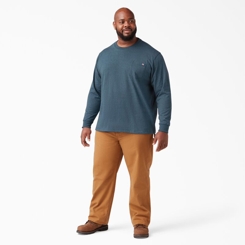 Dickies Heavyweight Heathered Long Sleeve Pocket T-Shirt Baltic Blue ID-U1wl1gol
