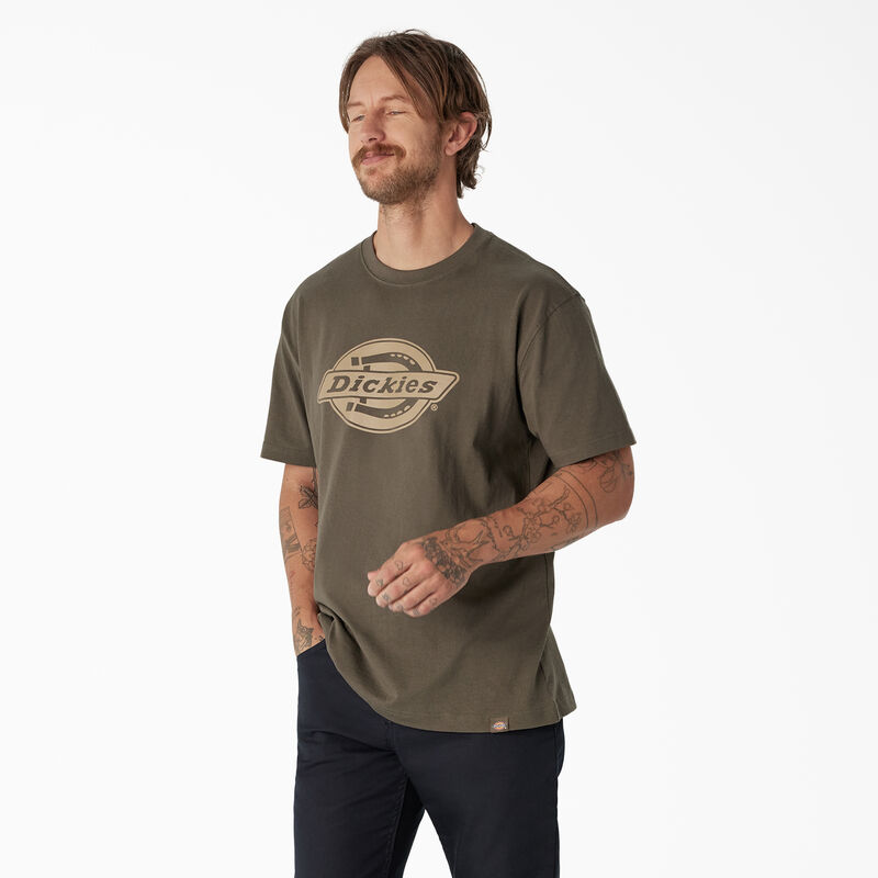 Dickies Short Sleeve Heavyweight Logo T-Shirt Moss Green ID-U4MN2DMw