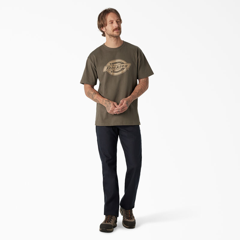 Dickies Short Sleeve Heavyweight Logo T-Shirt Moss Green ID-U4MN2DMw