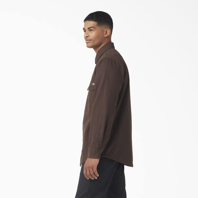 Dickies Long Sleeve Flannel-Lined Duck Shirt Chocolate Brown ID-UCu0qf9u