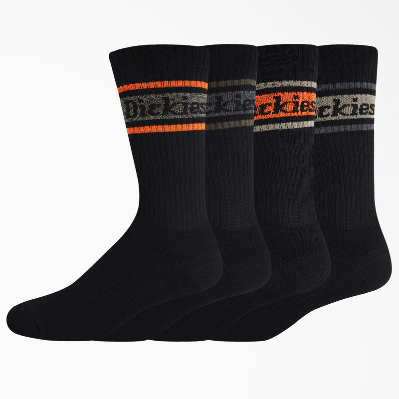 Dickies Rugby Stripe Socks, Size 6-12, 4-Pack Black Stripe ID-UN1DCbFF