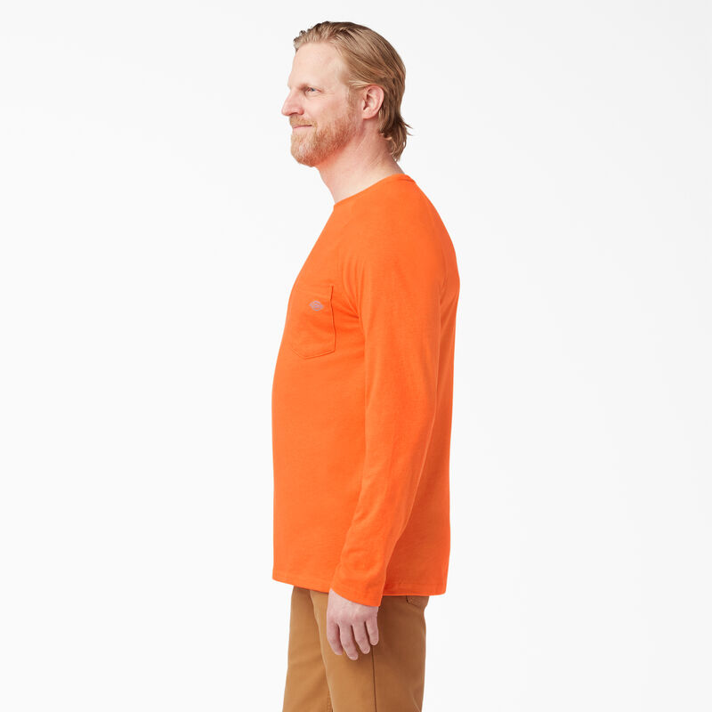 Dickies Cooling Long Sleeve Pocket T-Shirt Bright Orange ID-URj79o5a