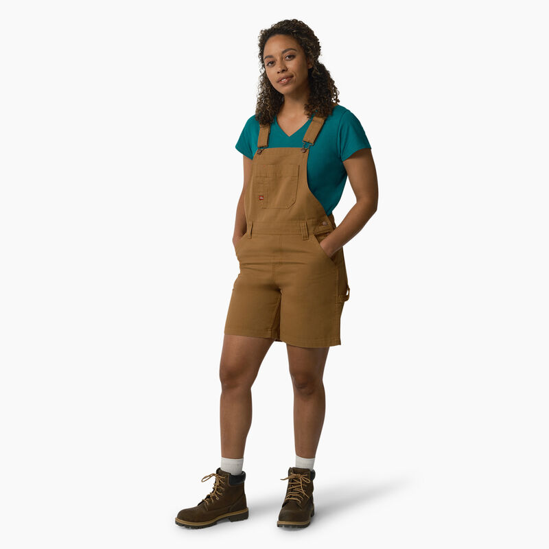 Dickies Relaxed Fit Bib Shortalls, 7" Rinsed Brown Duck ID-UjpHdy4q