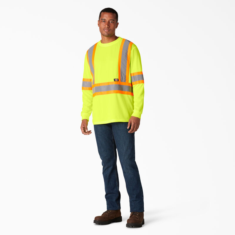 Dickies Hi Vis Safety Long Sleeve T-Shirt ANSI Yellow ID-UsLlocf7