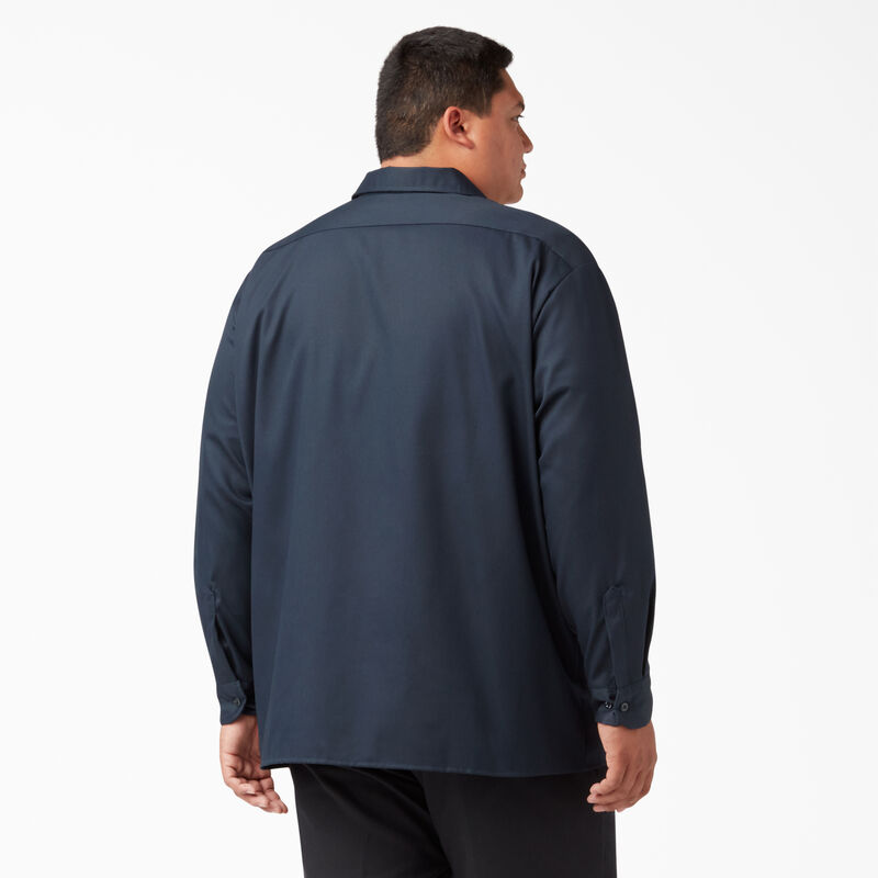 Dickies Relaxed Fit Long Sleeve Work Shirt Dark Navy ID-V2sLD5dh