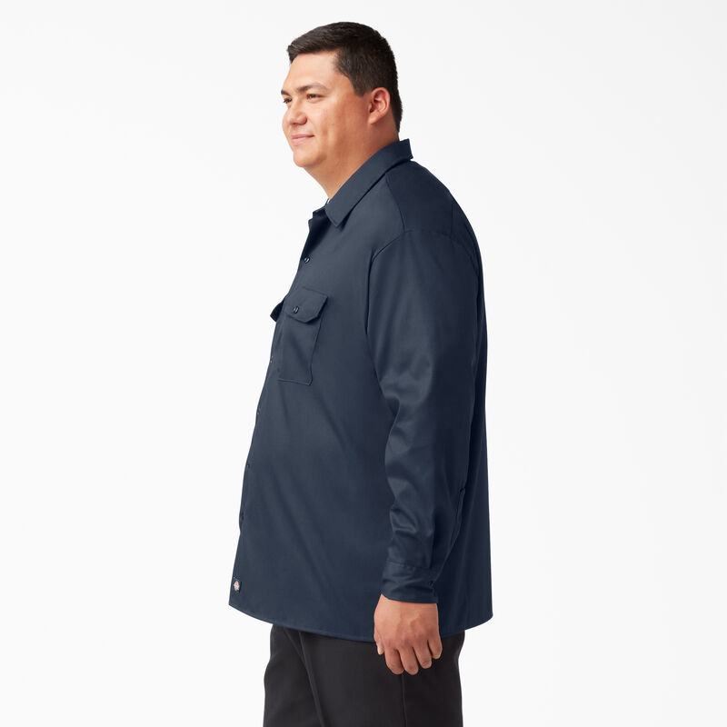 Dickies Relaxed Fit Long Sleeve Work Shirt Dark Navy ID-V2sLD5dh