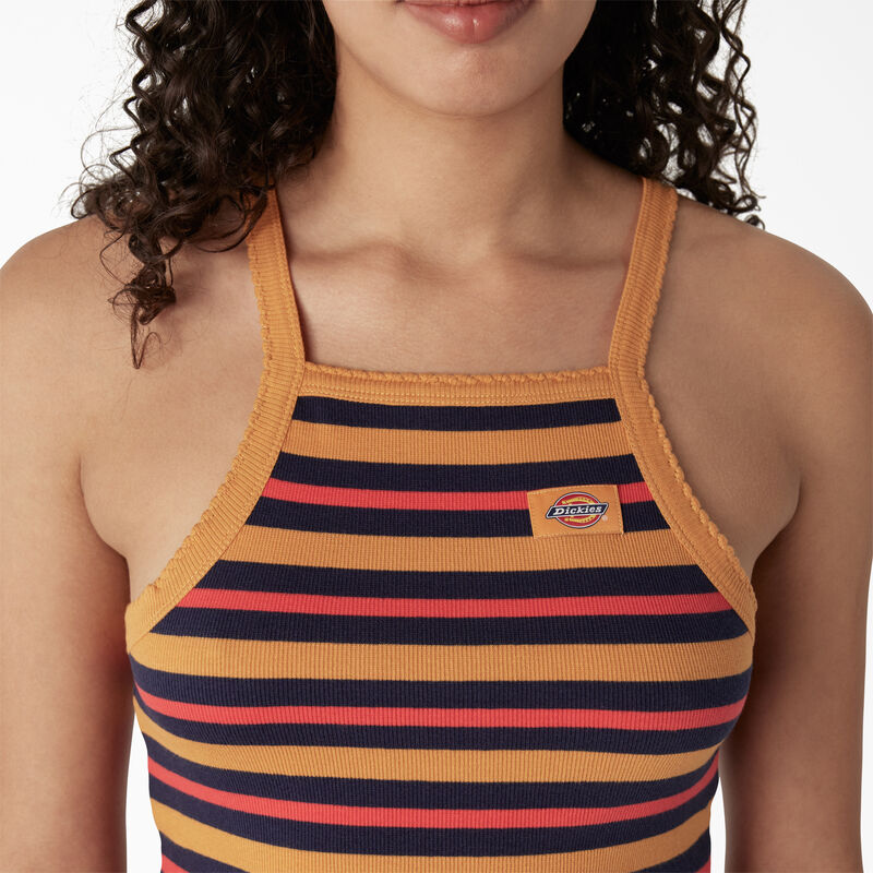 Dickies Rib Knit Cropped Tank Top Nugget Summer Fair Stripe ID-V9EqJDch