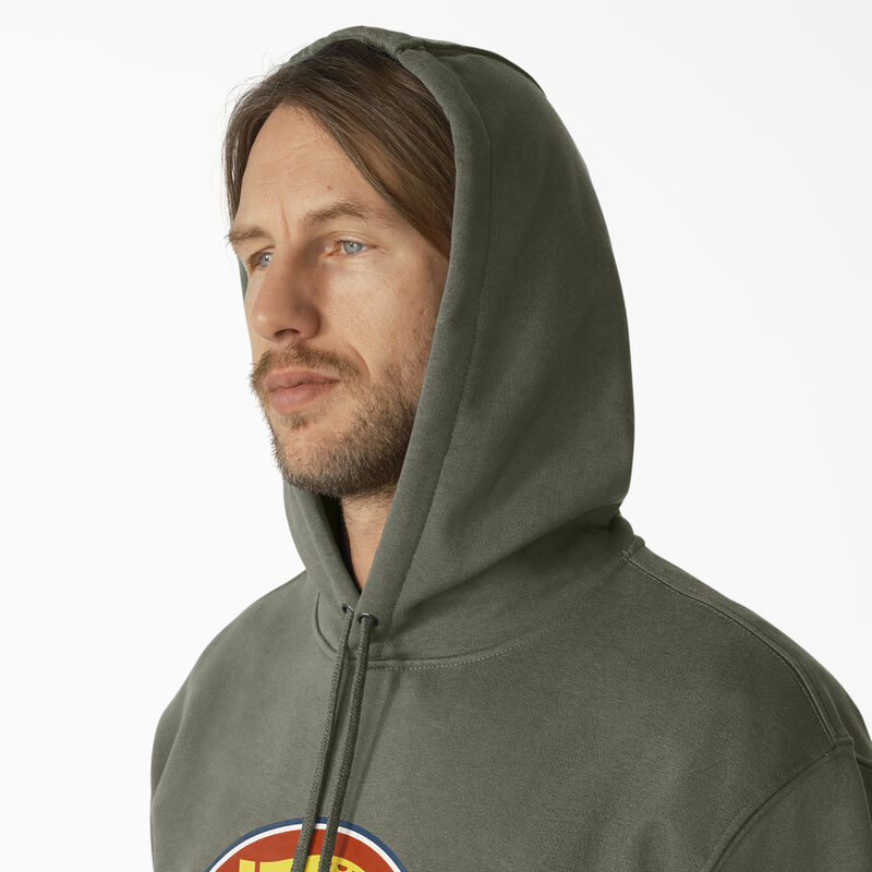 Dickies Water Repellent Tri-Color Logo Hoodie Moss Green ID-VEw2nDx1