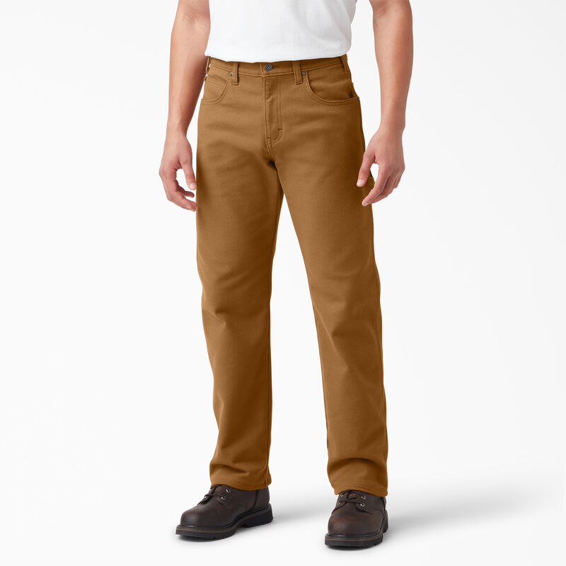Dickies FLEX Lined Regular Fit Duck Carpenter Pants Rinsed Brown Duck ID-VGeDCcGV