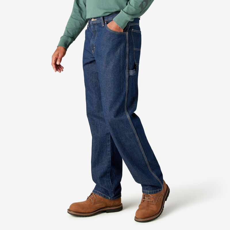 Dickies Relaxed Fit Heavyweight Carpenter Jeans Rinsed Indigo Blue ID-VPykHnqG