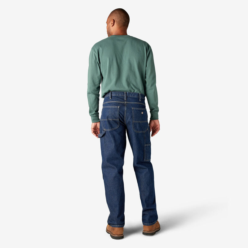 Dickies Relaxed Fit Heavyweight Carpenter Jeans Rinsed Indigo Blue ID-VPykHnqG