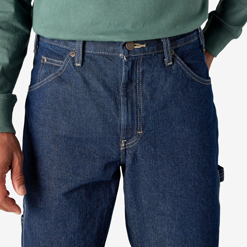 Dickies Relaxed Fit Heavyweight Carpenter Jeans Rinsed Indigo Blue ID-VPykHnqG