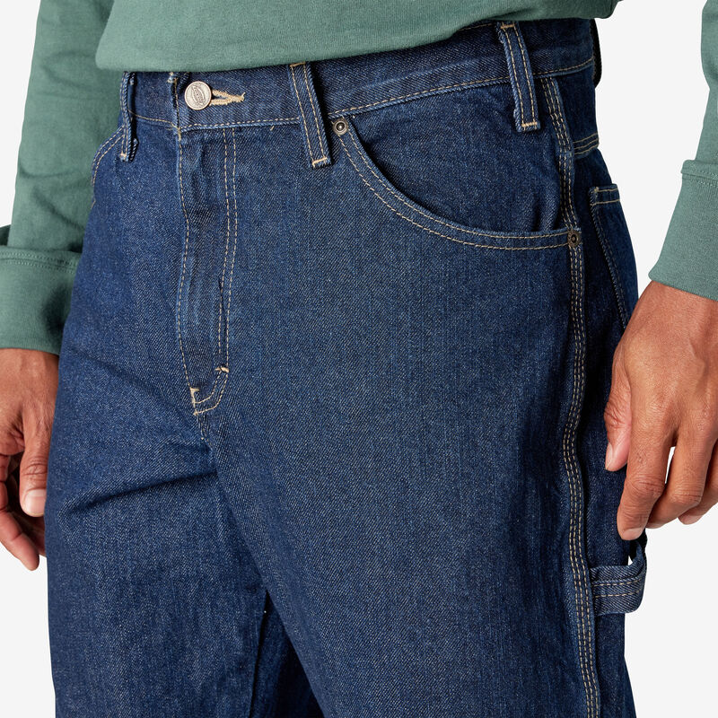 Dickies Relaxed Fit Heavyweight Carpenter Jeans Rinsed Indigo Blue ID-VPykHnqG
