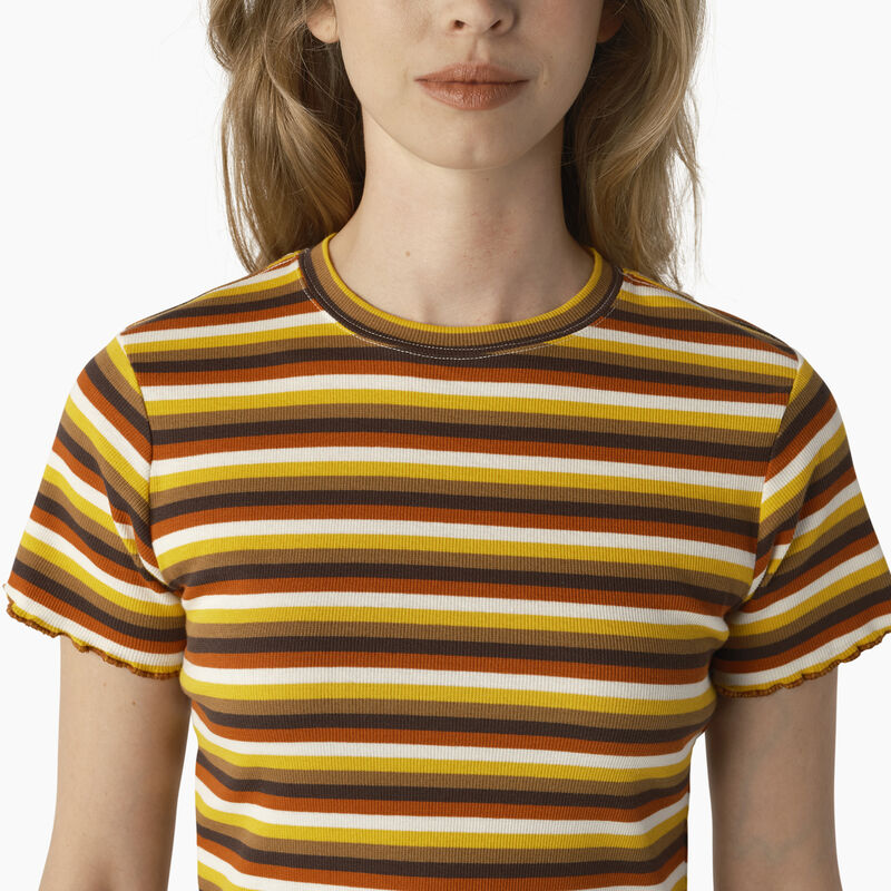 Dickies Striped Cropped Baby T-Shirt Ginger Honey Baby Stripe ID-VRHCzOSM