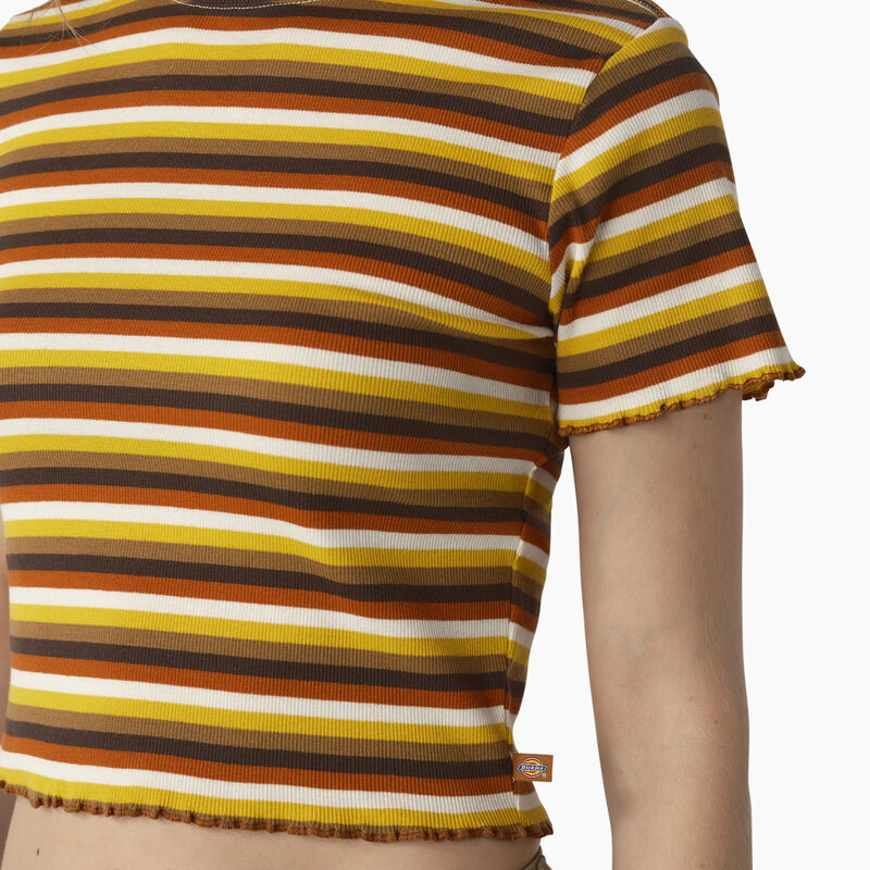 Dickies Striped Cropped Baby T-Shirt Ginger Honey Baby Stripe ID-VRHCzOSM