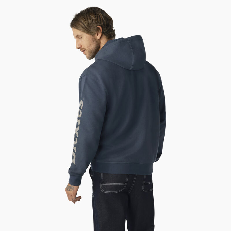 Dickies Water Repellent Logo Sleeve Hoodie Airforce Blue ID-VSr3IUuD