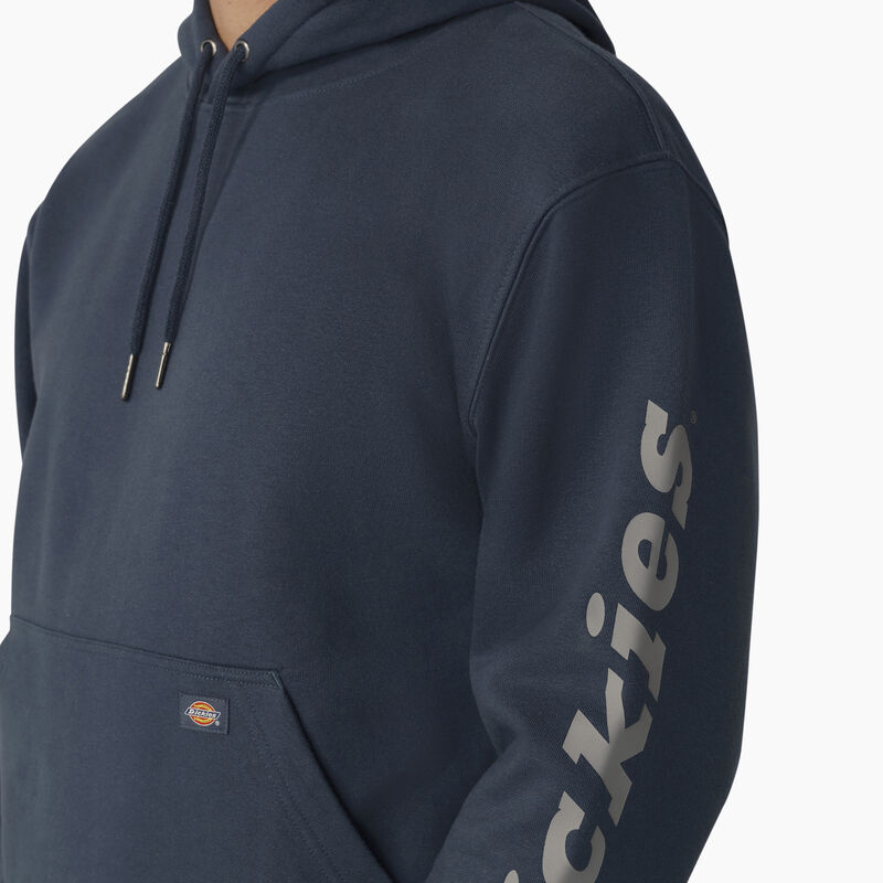 Dickies Water Repellent Logo Sleeve Hoodie Airforce Blue ID-VSr3IUuD