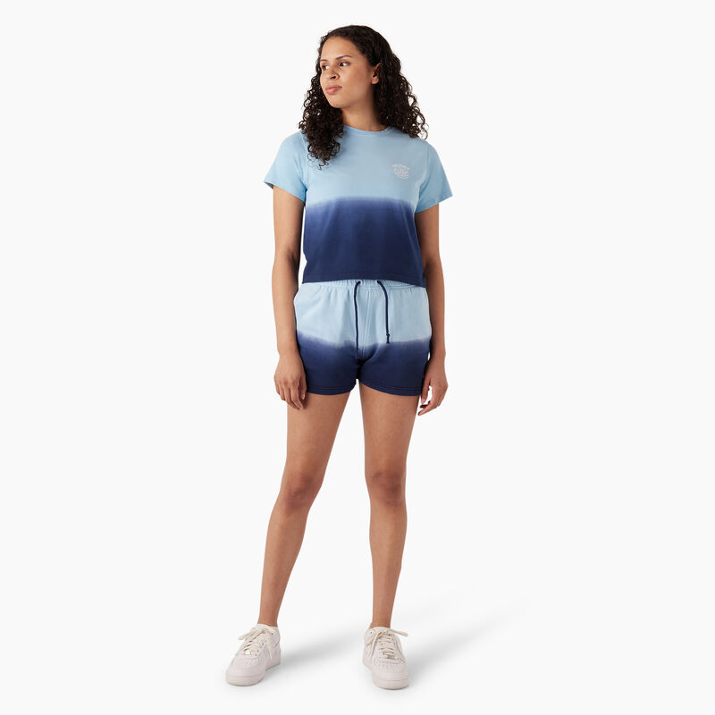 Dickies Ombre Cropped T-Shirt Sky Blue/Ink Navy Dip Dye ID-VehkgtrK