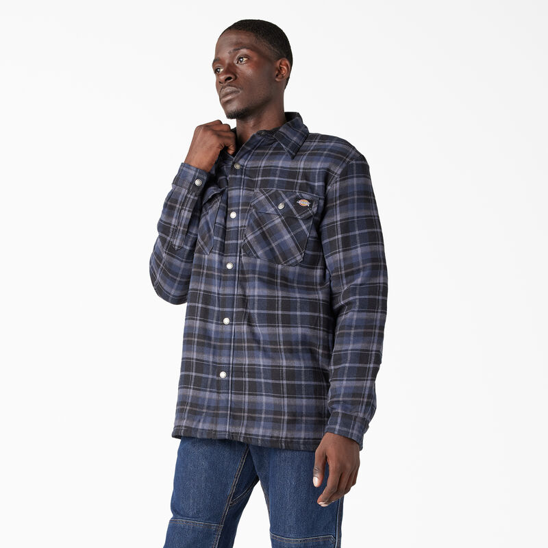 Dickies Water Repellent Fleece-Lined Flannel Shirt Jacket Navy/Black Plaid ID-WC6Dv4wR