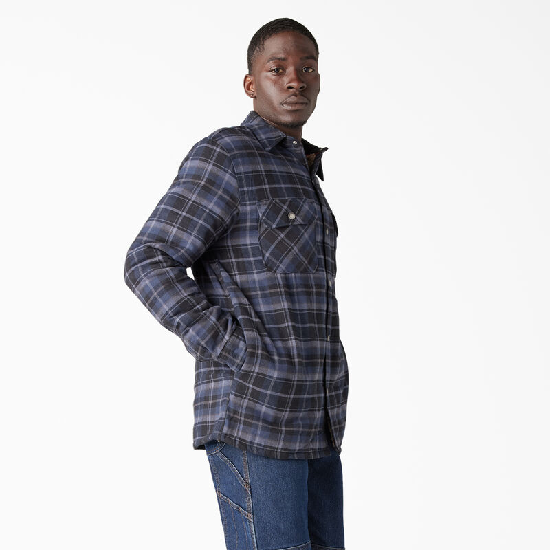 Dickies Water Repellent Fleece-Lined Flannel Shirt Jacket Navy/Black Plaid ID-WC6Dv4wR