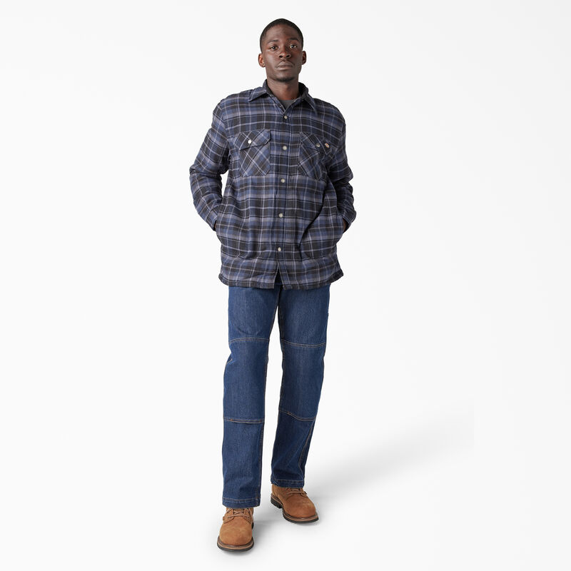 Dickies Water Repellent Fleece-Lined Flannel Shirt Jacket Navy/Black Plaid ID-WC6Dv4wR