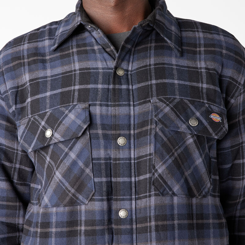 Dickies Water Repellent Fleece-Lined Flannel Shirt Jacket Navy/Black Plaid ID-WC6Dv4wR