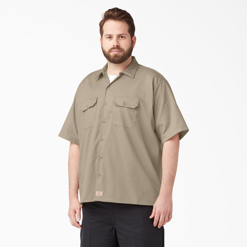 Dickies Relaxed Fit Short Sleeve Work Shirt Desert Sand ID-WRGY1BpB