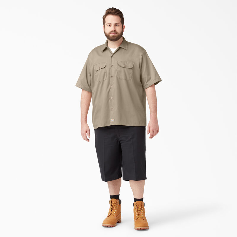 Dickies Relaxed Fit Short Sleeve Work Shirt Desert Sand ID-WRGY1BpB