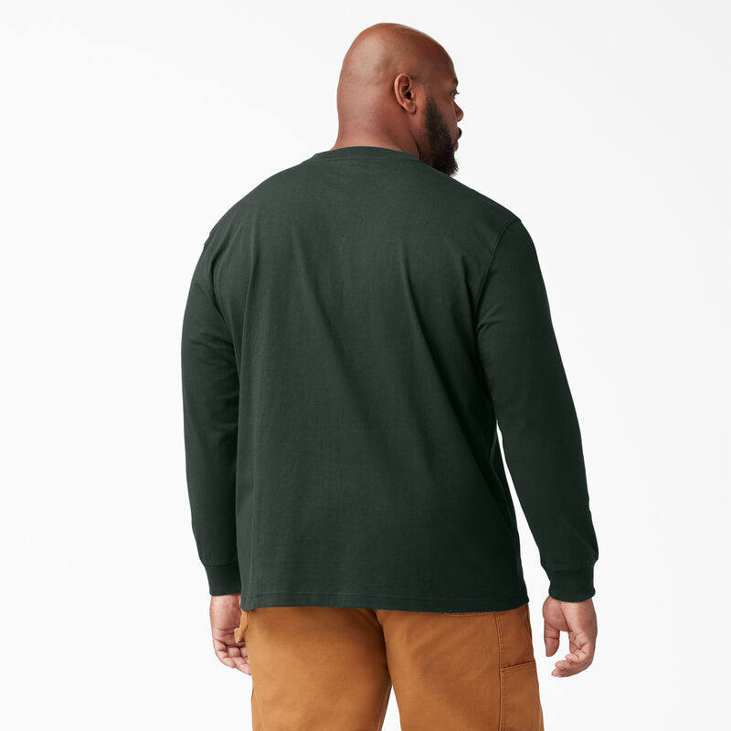 Dickies Heavyweight Long Sleeve Henley T-Shirt Hunter Green ID-WqrIor4F
