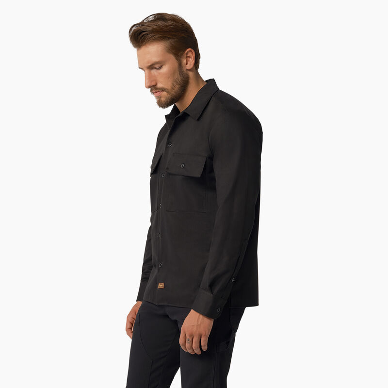 Dickies 1922 Premium Twill Long Sleeve Shirt Rinsed Black ID-X0Q2qsuW