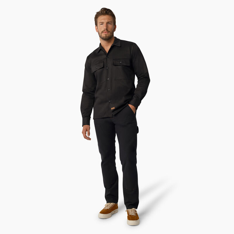 Dickies 1922 Premium Twill Long Sleeve Shirt Rinsed Black ID-X0Q2qsuW
