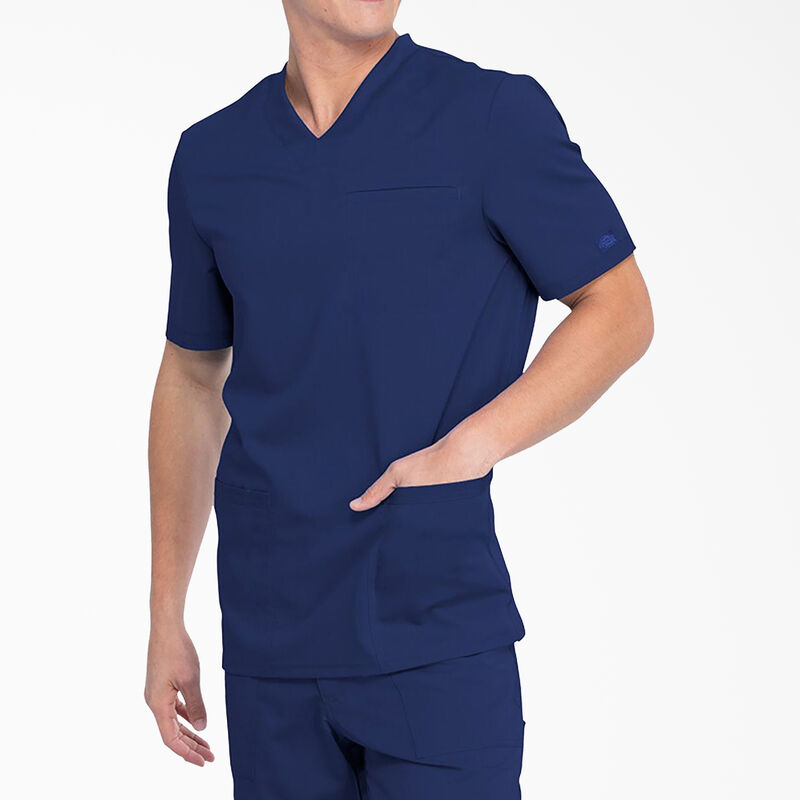 Dickies Men's Balance V-Neck Scrub Top with Patch Pockets Navy Blue ID-X7qcv277