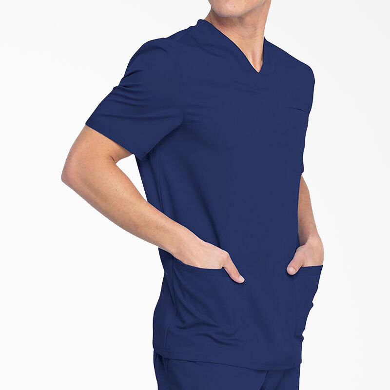 Dickies Men's Balance V-Neck Scrub Top with Patch Pockets Navy Blue ID-X7qcv277