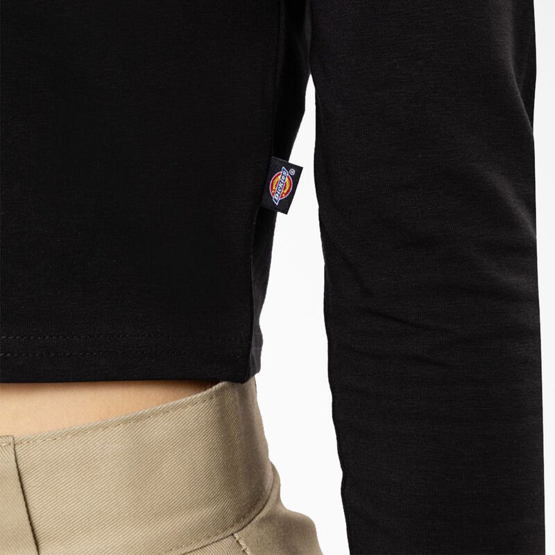 Dickies Maple Valley Logo Long Sleeve Cropped T-Shirt Black ID-X9B9DqRX