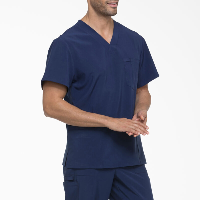 Dickies Men's EDS Essentials V-Neck Scrub Top with Patch Pockets Navy Blue ID-XBIBdXZt