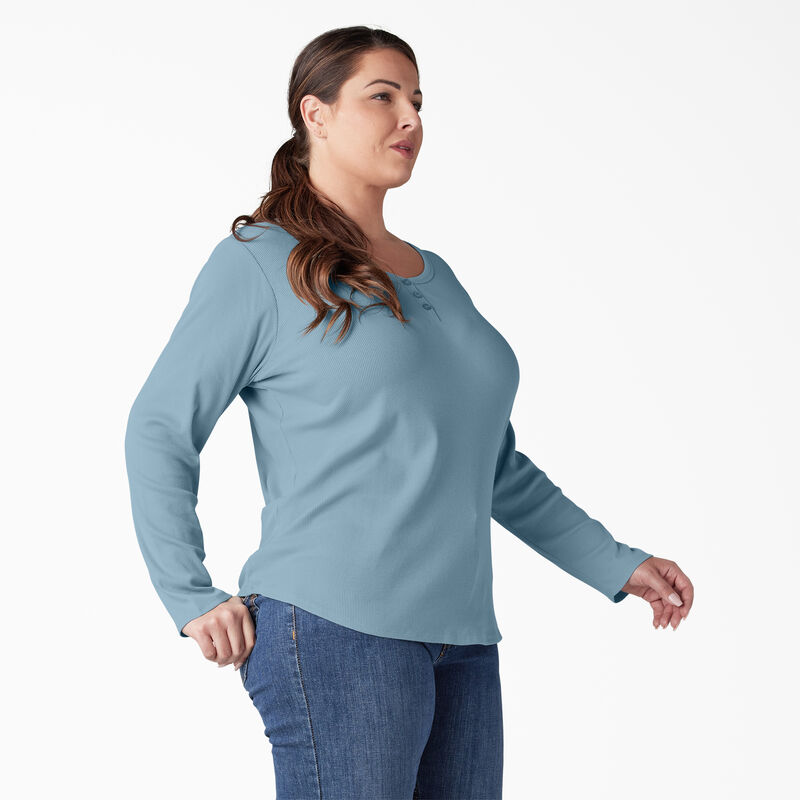 Dickies Plus Henley Long Sleeve Shirt Clear Blue ID-XXjIZA5S