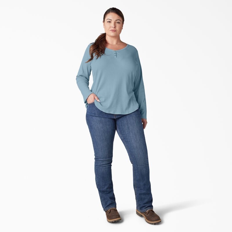 Dickies Plus Henley Long Sleeve Shirt Clear Blue ID-XXjIZA5S