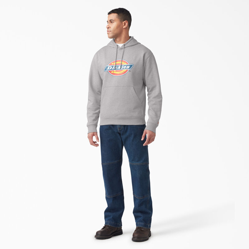Dickies Water Repellent Tri-Color Logo Hoodie Heather Gray ID-XvVqF5G7