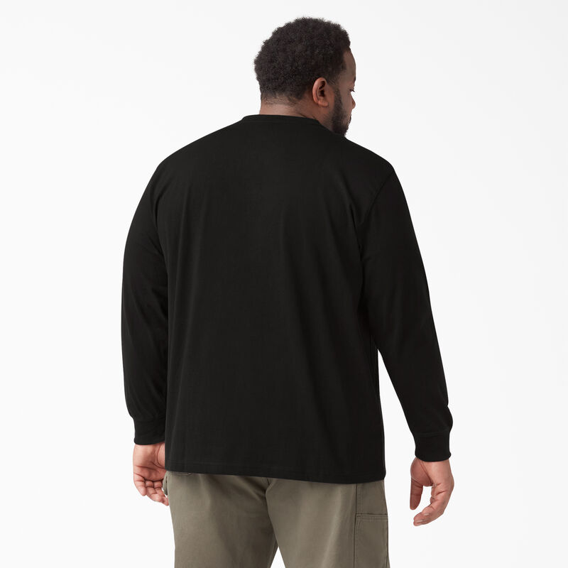 Dickies Heavyweight Long Sleeve Henley T-Shirt Black ID-Y8GzDebC