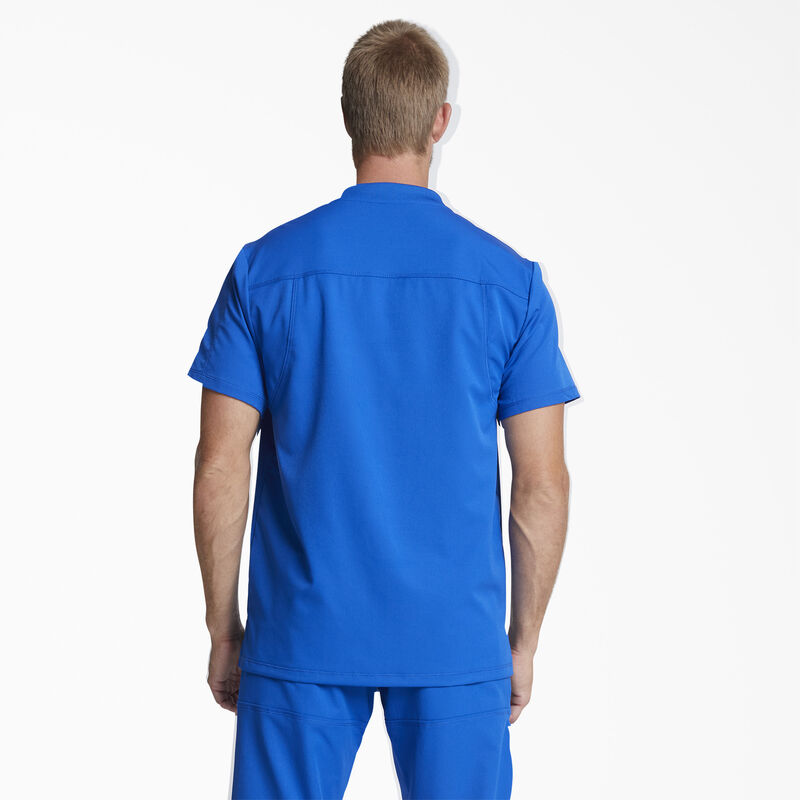 Dickies Men's Dynamix V-Neck Scrub Top with Zip Pocket Royal Blue ID-YV7fOlsY