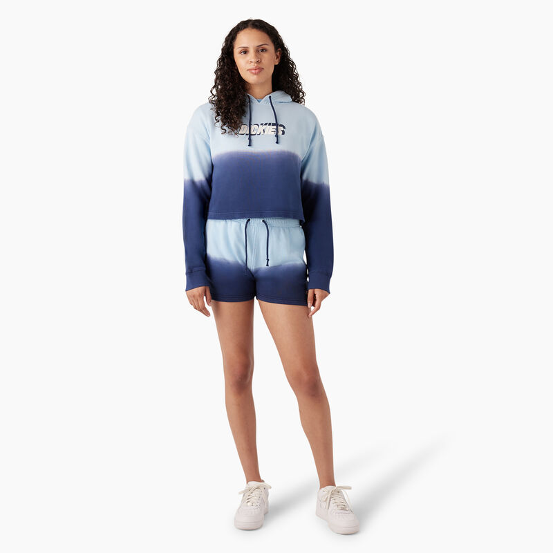 Dickies Cropped Ombre Hoodie Sky Blue/Ink Navy Dip Dye ID-Z1sHOAPp