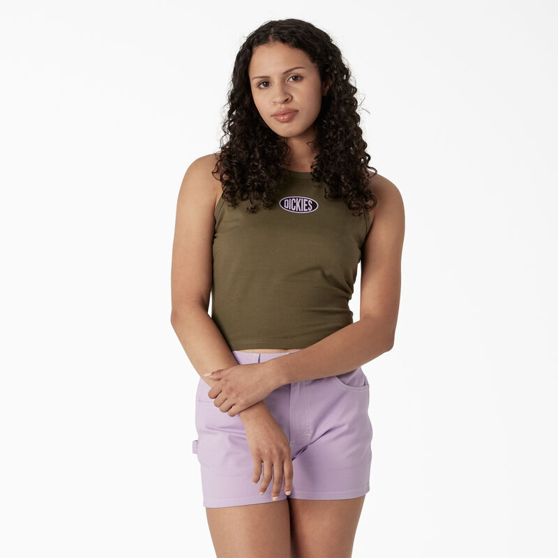 Dickies Racerback Cropped Tank Top Military Green ID-ZQYukRbo