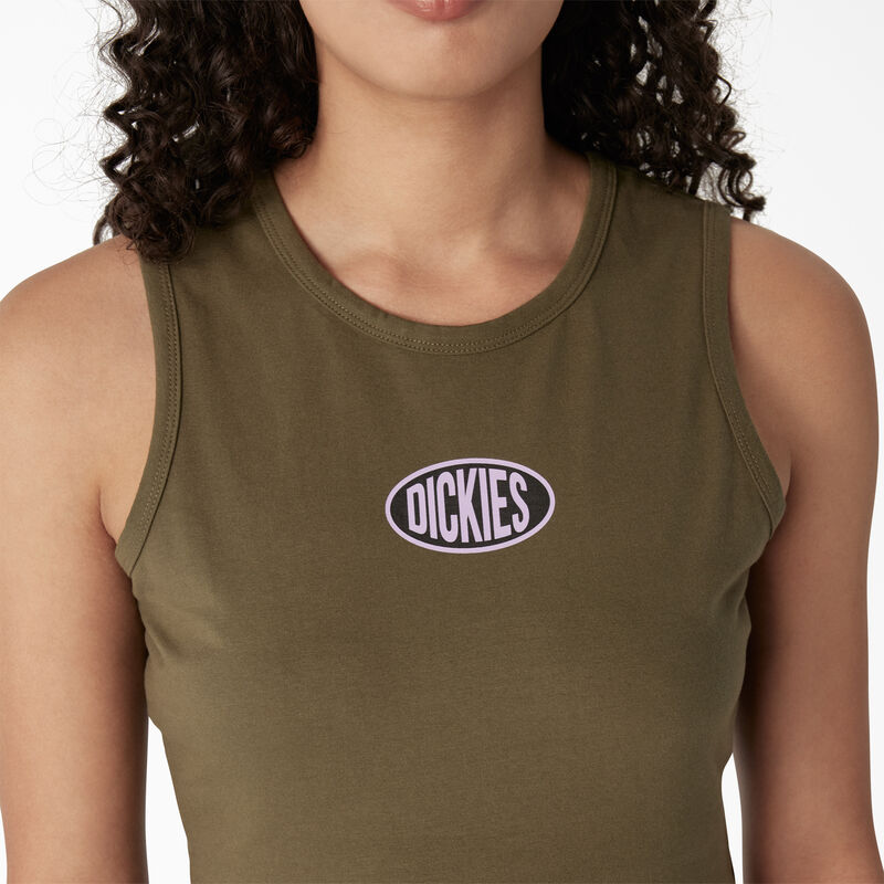 Dickies Racerback Cropped Tank Top Military Green ID-ZQYukRbo